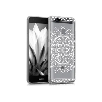 kwmobile Прозрачен калъф с дизайн ориенталско цвете за Huawei Nova - прозрачен
