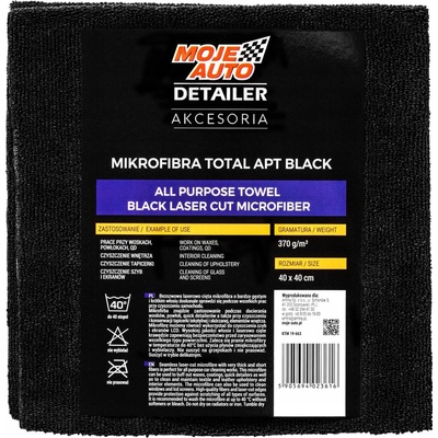 Moje Auto APT Black Jemné Mikrovlákno 40X40