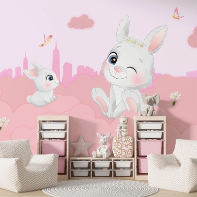 Art Gift Decor Детски фототапет - Розови зайчета