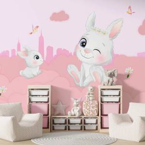 Art Gift Decor Детски фототапет - Розови зайчета