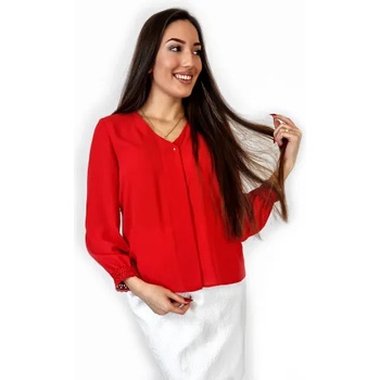 Image 1 of Червена риза с дълъг ръкав и скрито закопчаване (r04)