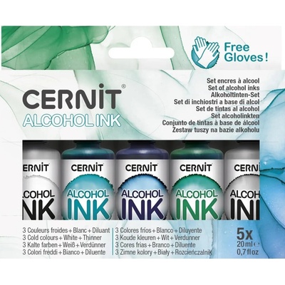 Cernit CEASS008C Комплект алкохолно мастило Cold Colors 5 x 20 ml 5 бр (CEASS008C)