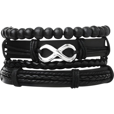 HARAHU Мъжка гривна in-38347 - Черна / Сребриста kp38347 (in-38347)