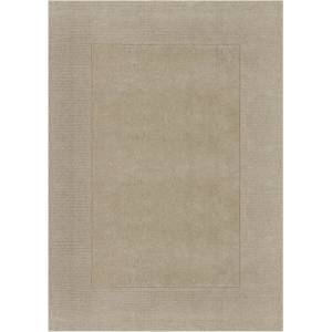 Flair Rugs Бежов ръчно изработен вълнен килим 240x340 cm Textured Wool Border - Flair Rugs (503119381242)