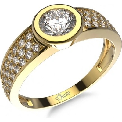 Couple, zásnubní prsten Perdita žluté zlato se zirkony, 5210517 0 1