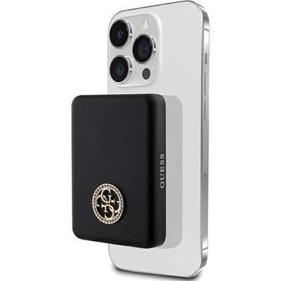 GUESS Преносима батерия Guess GUPBM3AL4DMK, 5W, 3000mAh, черна / черна, MagSafe 4G Strassed Metal Logo (3666339170141)