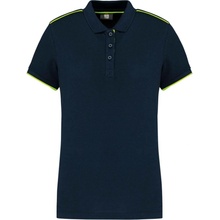 Designed To Work dámská polokošile s proužky Navy/Fluorescent Yellow