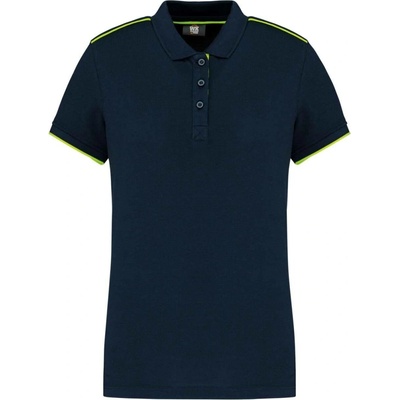 Designed To Work dámská polokošile s proužky Navy/Fluorescent Yellow