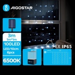 Aigostar - LED соларен гирлянд 100xLED/8 функции 4x1m IP65 студено бяло (AI0433)