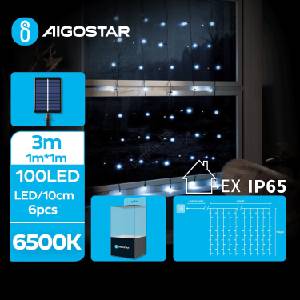 Aigostar - LED соларен гирлянд 100xLED/8 функции 4x1m IP65 студено бяло (AI0433)