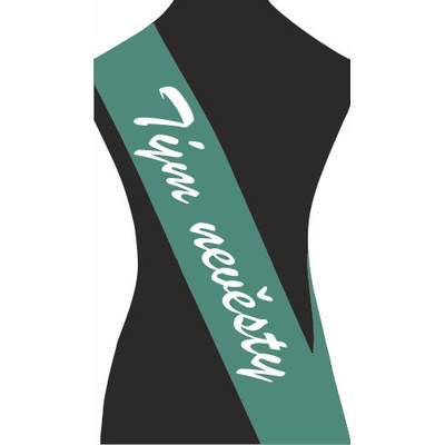 ON-DESIGN Šerpa TÝM NEVĚSTY Barva: emerald, Barva potisku: bílá, Fonty písma: Brush Script MT