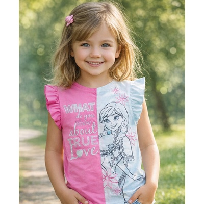Sun City tričko Frozen Anna růžovobílé – Sleviste.cz