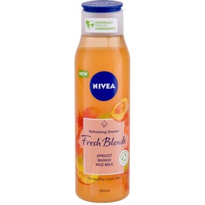 Nivea Fresh Blends Apricot освежаващ душ гел с плодов аромат 300 ml за жени