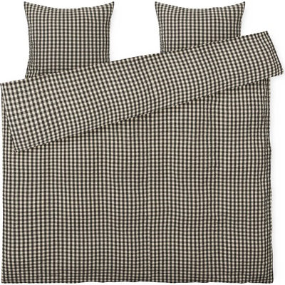 Juna Спално бельо Bæk & Bølge с 2 калъфки за възглавници 60 x 63 cm 200 x 220 см черно и бежово (637094)