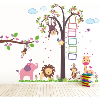 Walplus Samolepky na stenu Meter strom s opičkou / Zvieratká / Opička na vetve, 195x160 cm