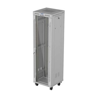 Lanberg Rack Cabinet 19" Free-Standing 42U/600X600 (FlAT Pack) With Glass Door LCD Grey V2 (FF01-6642-12SL)