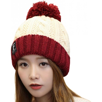 HARAHU Шапка is-21468 - Бордо / Светло кафяво kp21468 (is-21468)