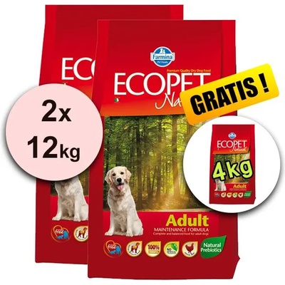 FARMINA MO P ECOPET N куче ВЪЗРАСТЕН СРЕДЕН 2 x 12 кг + 4 кг БЕЗПЛАТНО