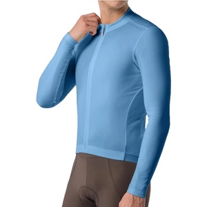 Castelli Мъжка фланелка с дълъг ръкав за колоездене Castelli Espresso Thermal 2 Jersey Cycling jersey - Metallic Blue (056-4296-0111)