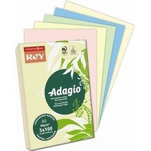 farebný papier A4 80 g 5x100 listov Rey Adagio pastelové farby