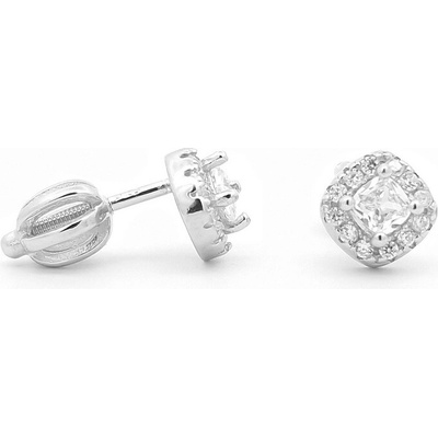 Šperk Holíč strieborné náušnice s bielym kamienkom TM30_1