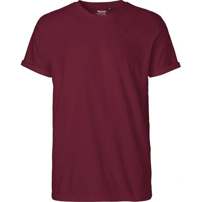 Neutral pánské tričko s ohrnutými rukávy Bordeaux