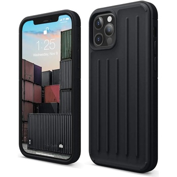 elago Armor Case - удароустойчив силиконов (TPU) калъф за iPhone 12, iPhone 12 Pro (черен)