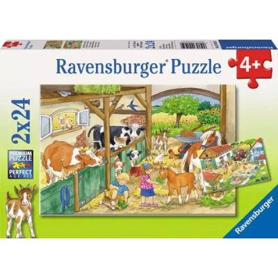 Ravensburger - Puzzle 2x24 A Day at the Farm - 40 - 99 piese