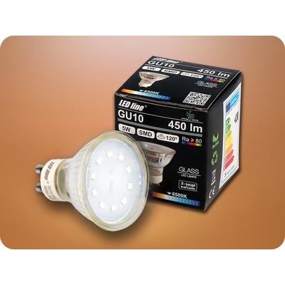 LED line LED žiarovka GU10 so strieborným okrajom, 5W, 120° [241987] Farba svetla: Teplá biela