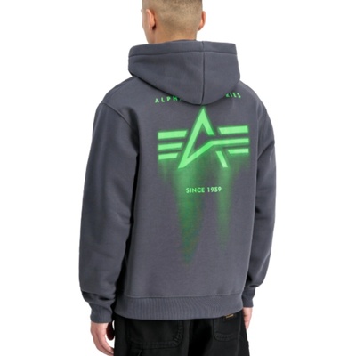 Alpha Industries Spray Print Hoodie Vintage Grey