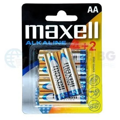 Maxell Алкална батерия MAXELL AA, LR-6, 4+2 бр. в опаковка, 1.5V (ML-BA-LR6-4plus2)