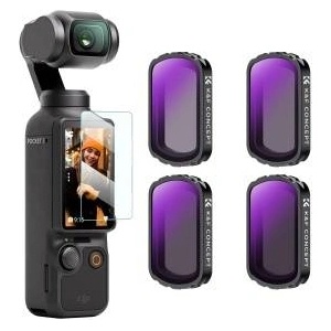 K&f concept magnetic ND filter set, compatible with DJI OSMO Pocket 4 and Pocket 3, pack of 4 ND4, ND8, ND16, ND32 filters, Osmo Pocket 4/3 accessories (aluminum frame) - SKU. 2093