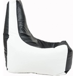 PUFRELAX Пуф, стол, 350л. , Sunlounger Evo XL - Black & White, PU кожа, Пълнеж от полистиролни перли (PUF-G-SEVXL-PU-BLWH) - topmall
