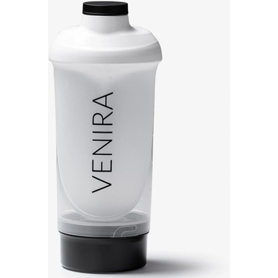 VENIRA shaker se zásobníkem, bílo-černý, 500 ml + 150 ml