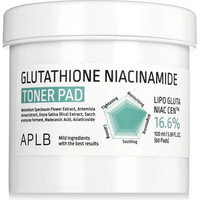 APLB Glutathione Niacinamide Toner Pad Лосион за лице 60 бр