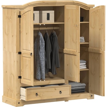 vidaXL Гардероб "Corona" 151, 5x52x170 см бор масив (4005663)