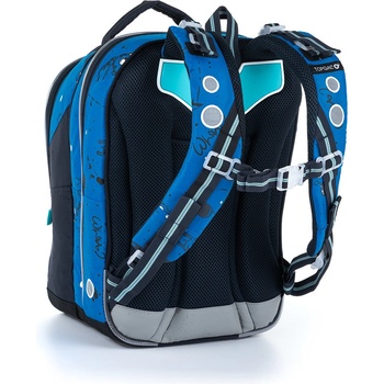 Topgal tříkomorový batoh s příšerkami Coco 21017 B modrá