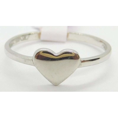 Klenoty Budín Dámský srdíčkový zlatý prsten z bílého zlata HK1188