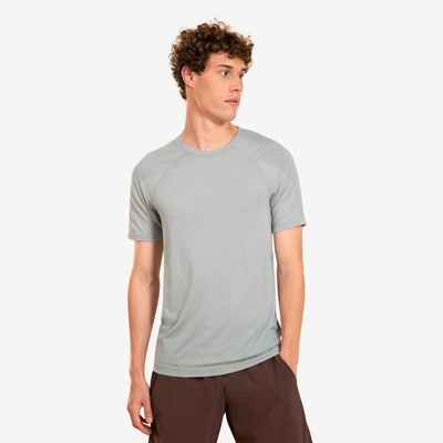 Kimjaly pánské tričko na jógu bezešvé šedé
