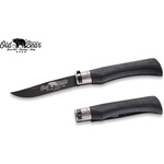 ANTONINI oldbear 9303/21 mnk / Джобно ножче с никелиран месингов предпазен пръстен - черно 90 мм (aec0029)
