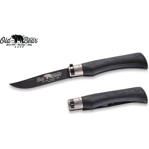 ANTONINI oldbear 9303/21 mnk / Джобно ножче с никелиран месингов предпазен пръстен - черно 90 мм (aec0029)