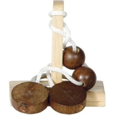 Fridolin Логически дървен 3D пъзел Fridolin - Освободи халката, ниво 4/4 (вариант 2) (F17352)