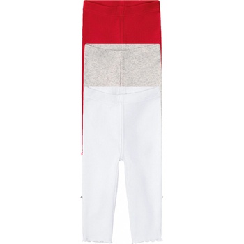 Lupilu Detské bavlnené legíny pre bábätká BIO 3 kusy červená sivá biela