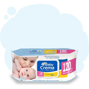 Image 1 of BABY CREMA Мокри кърпички Baby Crema с екстракт от лайка, 120 бр (2010:)