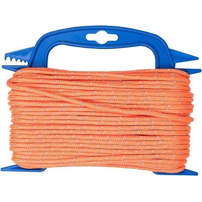 CONNEX PP pletené lano 16-pramenné, 4 mm × 20 m, reflexné oranžové, navíjač