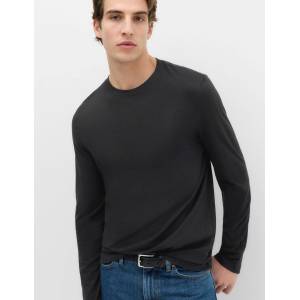 Marks & Spencer Чисто памучна тениска с дълъг ръкав, мека на допир Marks & Spencer черна Marks & Spencer | Cheren | МЪЖЕ | S REG