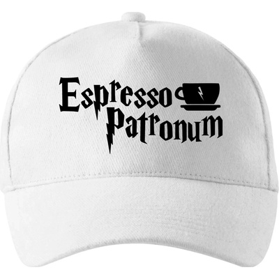 Harry Espresso Patronum so zahnutým šiltom a látkovou sponou Biela