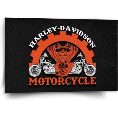 Sablio Obraz Harley-Davidson motor Černé pozadí - 120x80 cm
