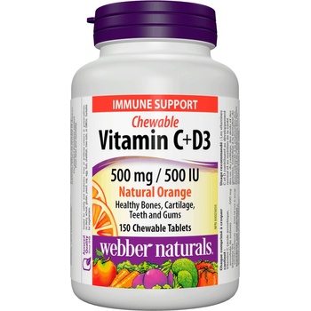Webber naturals C+D3 500 mg 500 IU 200 kapsúl natural orange