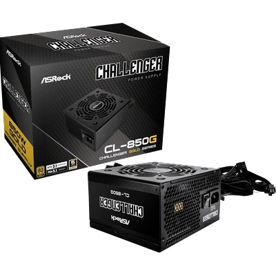 Захранване AsRock CHALLENGER CL-850G, 850W, Active PFC, 80+ Gold, 120mm вентилатор (90-UXC085-GNEAA)
